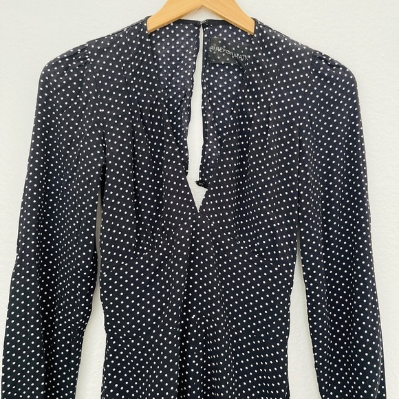 Reformation Black Polka Dot Romper | Long Sleeve | Minimalist XS - Picture 4 of 7